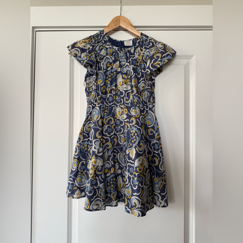 Crewcuts/J.Crew blue flutter sleeve girls dress size 8